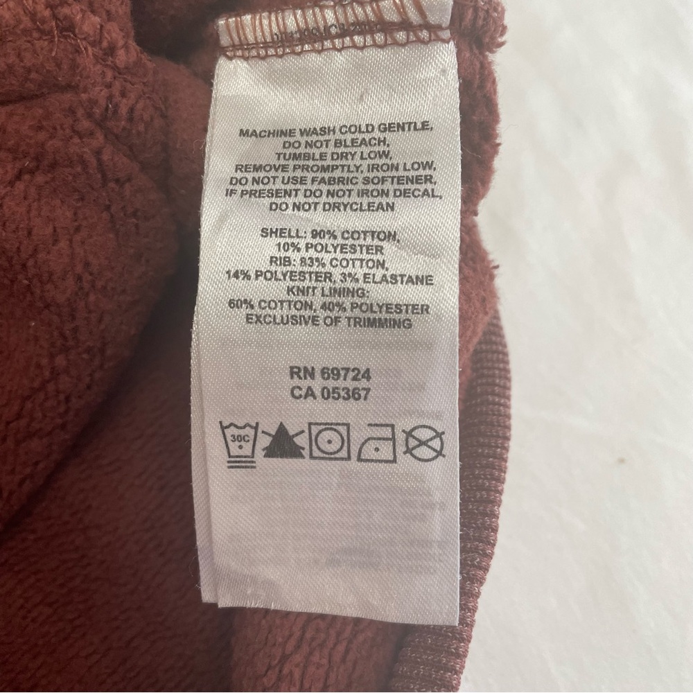 Columbia Men's Quarter Zip Sweater Pullover Brick Red Kangaroo Pocket Large - Picture 9 of 9